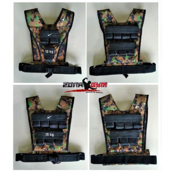 Chaleco placas de hierro 10 kg y 15 kg